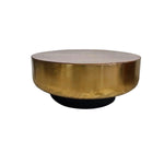 Contemporary Brass Drum Round Coffee Table