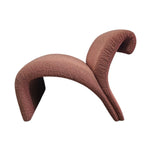 Sculptural Mauve Bouclé Wave Lounge Chair