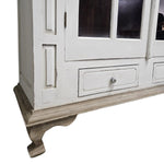Rustic French Provincial White Display Cabinet