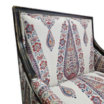 Classic French Bergère Armchair in Vibrant Paisley