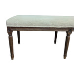 The One Vintage Style Cream Upholstered Long Bench with Fluted Legs