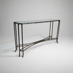 Marina Home Textured Bronze Finish Console Table with Glass Top