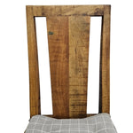 Handcrafted Solid Teak Wood Dining Chair with Iron Brackets
