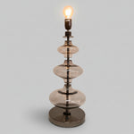 Sculptural Smoked Glass Stacked Bubble Table Lamp Base