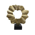 Sculptural Fluted Gilded Metal Abstract Ring Table Top Ornament