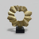 Sculptural Fluted Gilded Metal Abstract Ring Table Top Ornament