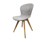 Bo Concept Mid-Century Style Grey Fabric Dining Chair with Wooden Base