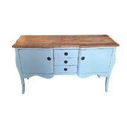 Charming Vintage-Style Sideboard with Distressed Mint Finish