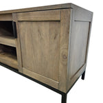 Crate & Barrel Wyatt Grey Mango Wood Media Console