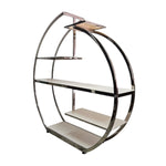 Art Deco Chrome and Glass Circular Display Shelf