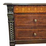 Regal Empire Style Inlaid Walnut Bedside Chest