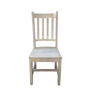 Rustic Whitewashed Wooden Dining Chair