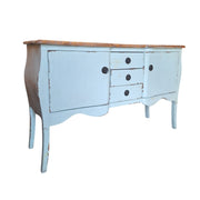 Charming Vintage-Style Sideboard with Distressed Mint Finish