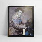 Monochrome Duke Ellington Jazz Piano Performance Framed Art Print