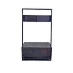 Architectural Charcoal Black Wooden Ladder TV Stand and Bookshelf