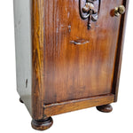 Stately Antique Style Carved Wood Pedestal Side Table Cabinet