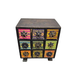 Heritage Hand Painted Multi Colour 9 Drawer Mini Spice Chest