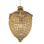 Ormolu Antique Style Gilded Brass and Crystal Acorn Pendant Chandelier