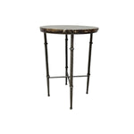 Neoclassical Style Faux Marble and Twisted Metal Round Side Table