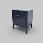 West Elm Mid-Century Style Parker Dark Ash and Marble Nightstand
