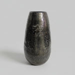 Contemporary Etched Crosshatch Metal Tapered Vessel Vase