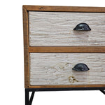 Rustic Industrial Two-Drawer Reclaimed Wood Nightstand