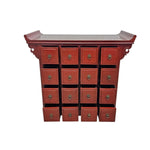 Heritage Oriental Red Lacquer Oriental Multi Drawer Altar Console Table