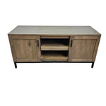 Crate & Barrel Wyatt Grey Mango Wood Media Console