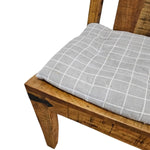 Handcrafted Solid Teak Wood Dining Chair with Iron Brackets