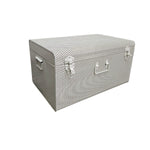 Industrial Perforated White Metal Storage Trunk Chest