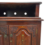 Intricate Brass Inlay Solid Wood Low Media Console Cabinet