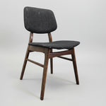 Sleek Scandi-Style Charcoal Fabric Dining Chair