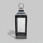 Industrial High Gloss Black Stainless Steel and Glass Box Lantern
