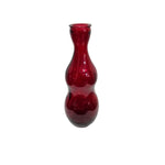 Retro Crimson Red Hand Blown Glass Bolas Gourd Vase