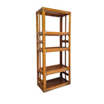 Aesthetic Boheme Bamboo and Split Rattan Five Tier Etagere Bookshelf