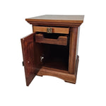 Classic Wood Panelled Single Door Bedside Table