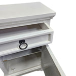 Rustic Farmhouse White Wooden Bedside Nightstand Cabinet