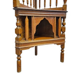 Exquisite Victorian Style Mirrored Carved Timber Corner Display Shelf