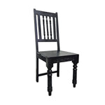 Stately Indian Style Carved Black Wood Dining Chair