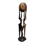 Symbolic Vintage Two-Tone Hand Carved Wooden African Unity Sculpture