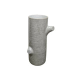 Tree Trunk Inspired Grey Crackle Glaze Ceramic Cylindrical Vase Medium