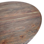 Contemporary Japandi Twisted Slat Acacia Wood Round Dining Table