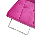 Contemporary Magenta Velvet and Chrome Base Dining Chair
