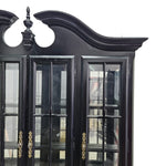 Vintage Style Classic Black Wooden Display Cabinet and Hutch