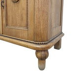 Antique-Inspired Oak Storage Cabinet with Reeded Accents