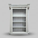 Heritage Carved Solid Wood Whitewashed Tall Bookcase