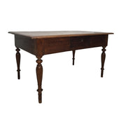 Rustic Solid Wood Table with Turned Legs