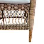 Natural Rattan Curved Back Tub Accent Armchair with Cushion