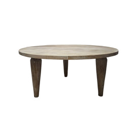 Round Natural Wood Coffee Table