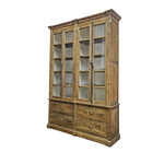 Marina Home Rustic Reclaimed Wood Glass Display Cabinet